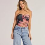 Pretty Aura Floral Print Strapless Crop Top