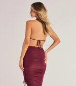 Sculpted Chic Ruched Halter Top - Image 2