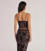 Luxe Touch Flocked Velvet Crop Top - Image 2