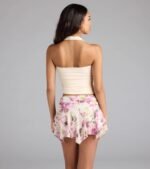 Feel The Vibes Halter V-Neck Crop Top - Image 18