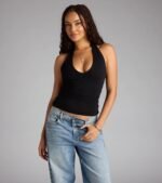 Feel The Vibes Halter V-Neck Crop Top - Image 8