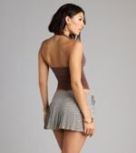 Feel The Vibes Halter V-Neck Crop Top - Image 10