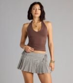 Feel The Vibes Halter V-Neck Crop Top - Image 12