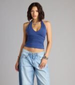 Feel The Vibes Halter V-Neck Crop Top - Image 21