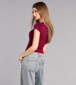 Lowkey Chic Short Sleeve V-Neck Top - Image 6