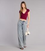 Lowkey Chic Short Sleeve V-Neck Top - Image 7