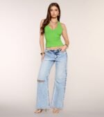 Feel The Vibes Halter V-Neck Crop Top - Image 30