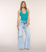 Feel The Vibes Halter V-Neck Crop Top - Image 26