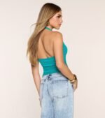 Feel The Vibes Halter V-Neck Crop Top - Image 28