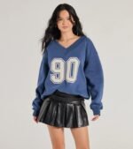 90 Graphic Oversized Pullover Sweatshirt - Image 2