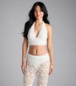 Get The Look Crochet Halter Crop Top - Image 2