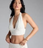 Get The Look Crochet Halter Crop Top - Image 5