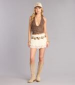 Buckle Up Babe Belted Denim Halter Top - Image 2