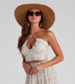 Sangria Please Striped Halter Top - Image 2