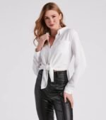 Chic Bliss Long Sleeve Button Up Top - Image 2