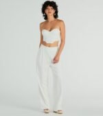 Trendy Treasure Strapless Linen Corset Top - Image 3