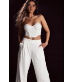 Trendy Treasure Strapless Linen Corset Top - Image 5