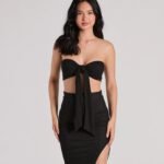 Stylish Catch Tie Front Knit Bandeau