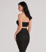 Stylish Catch Tie Front Knit Bandeau - Image 2