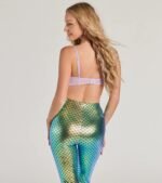 Mystical Mermaid Rhinestone And Pearl Trim Bra Top - Image 2