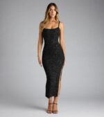 Upscale Sparkle Sequin Low Back Maxi Dress - Image 2