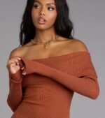 Chic Staple Ribbed Knit Skater Dress - Image 31
