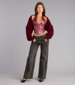 Sweet And Cozy Oversized Knit Sweater Bolero - Image 36
