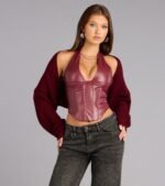 Sweet And Cozy Oversized Knit Sweater Bolero - Image 37