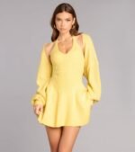 Sweet And Cozy Oversized Knit Sweater Bolero - Image 38