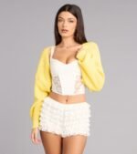 Sweet And Cozy Oversized Knit Sweater Bolero - Image 46