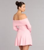 Chic Staple Ribbed Knit Skater Dress - Image 41