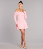 Chic Staple Ribbed Knit Skater Dress - Image 42