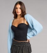 Sweet And Cozy Oversized Knit Sweater Bolero - Image 44