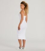Perfectly Stylish Sleeveless Ribbed Knit Midi Dress - Image 6