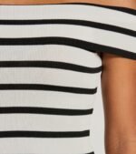 Just Your Stripe Off-The-Shoulder Crop Top - Image 4
