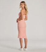 Perfectly Stylish Sleeveless Ribbed Knit Midi Dress - Image 34