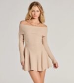 Chic Staple Ribbed Knit Skater Dress - Image 7