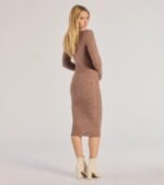Stylish Embrace Cable Knit Midi Dress - Image 2