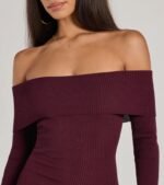 Keeping Knit Chic Long Sleeve Midi Dress - Image 11