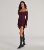 Keeping Knit Chic Long Sleeve Midi Dress - Image 12