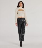 Cozy Casual Cable Knit Turtleneck Sweater Topper - Image 3