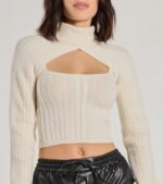 Cozy Casual Cable Knit Turtleneck Sweater Topper - Image 4