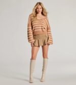 Cozy Charm Striped Eyelash Knit Sweater - Image 3