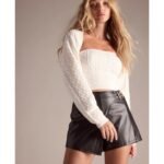 Cozy Glam Cable Knit Long Sleeve Bolero