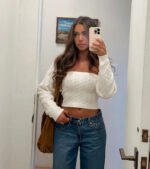 Cozy Glam Cable Knit Tube Top - Image 5