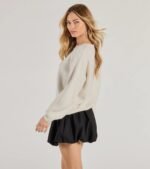 Cozy Sparkle Rhinestone Ribbed Knit Sweater - Image 2