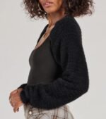 Cuddly Cozy Eyelash Knit Sweater Bolero - Image 4