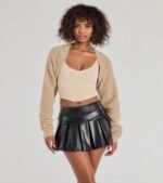 Cuddly Cozy Eyelash Knit Sweater Bolero - Image 5