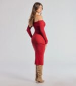 Keeping Knit Chic Long Sleeve Midi Dress - Image 2