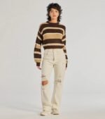 Preppy Style Striped Knit Crew Neck Sweater - Image 7
